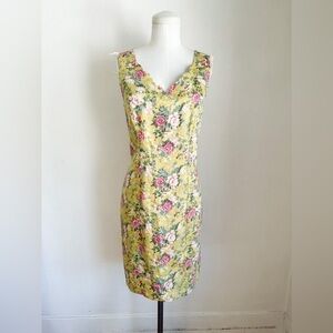 Vintage Laura Ashley Scallop Floral Dress 1980's Size 8